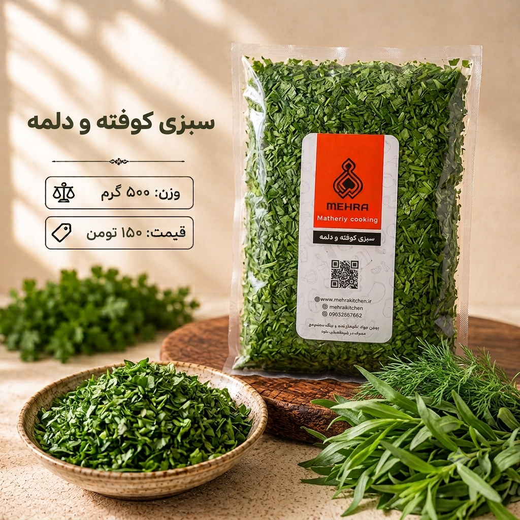 سبزی کوفته و دلمه نیم کیلویی (ارسال به تهران و حومه)
