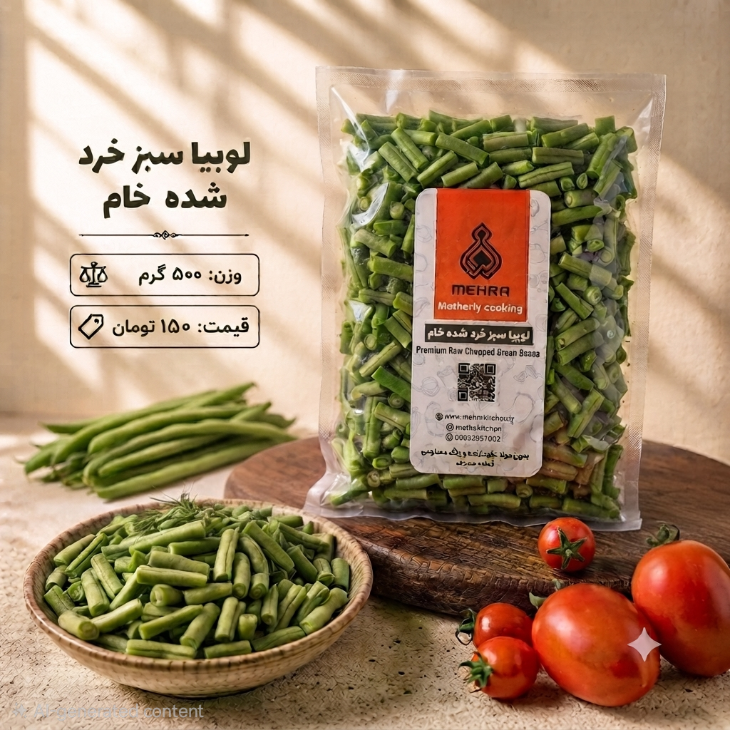 لوبیا سبز خام نیم کیلویی(ارسال به تهران و حومه)