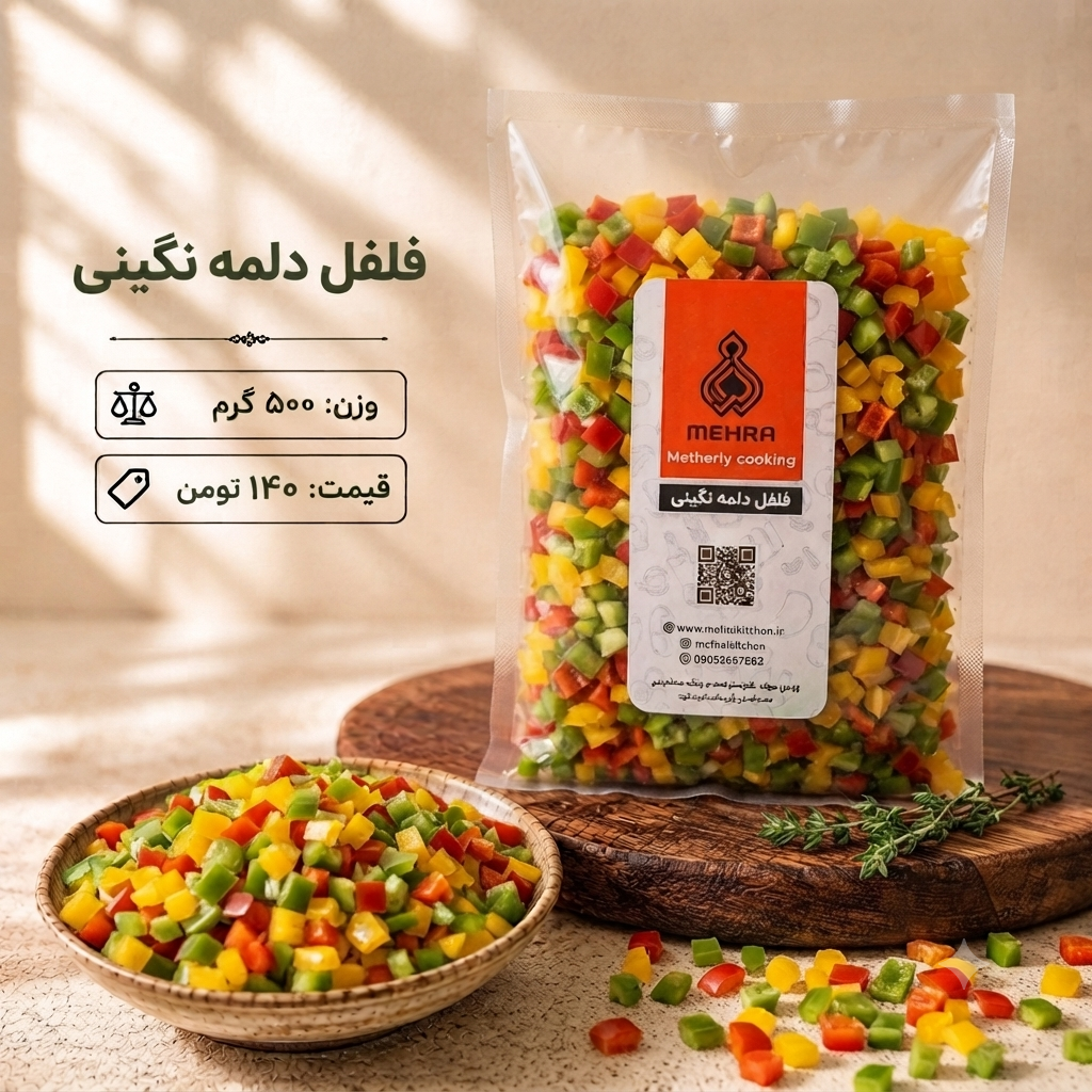 فلفل دلمه نگینی نیم کیلویی(ارسال به تهران و حومه)